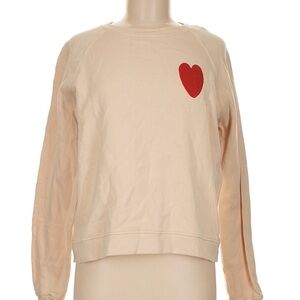 Se’zane Women's Cream Sweatshirt with Red Heart
